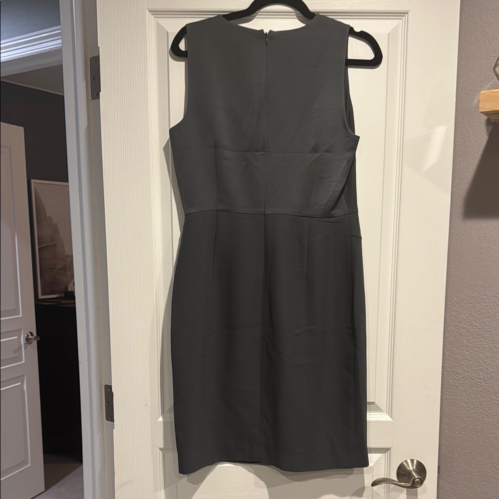 Banana Republic Gray Sheath Midi Dress V-Neck Sleeveless - Picture 6 of 7
